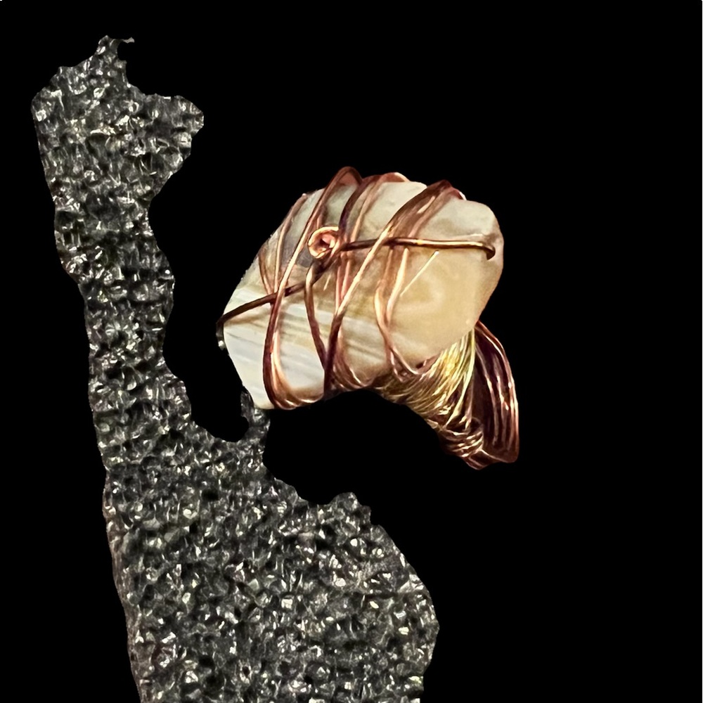 AGATE SLAB COPPER COPPER RING